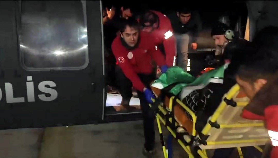 Polis helikopteri hamile kadın için havalandı